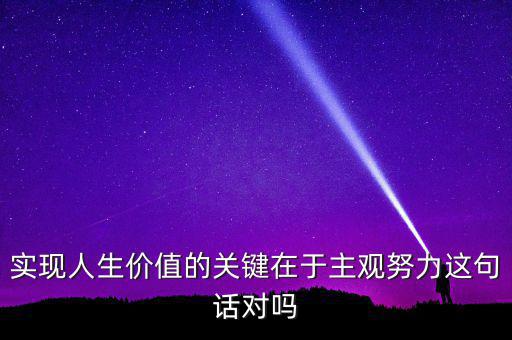 實現(xiàn)人生價值的關(guān)鍵在于主觀努力這句話對嗎