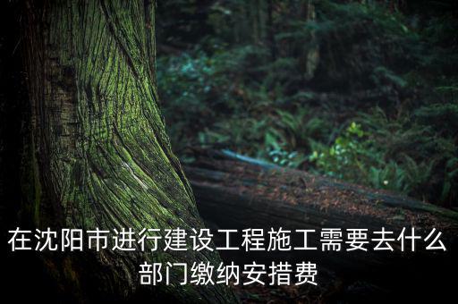 在沈陽市進行建設工程施工需要去什么部門繳納安措費