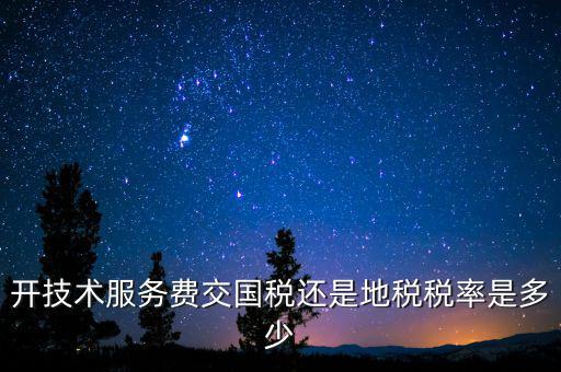 開技術(shù)服務(wù)費交國稅還是地稅稅率是多少