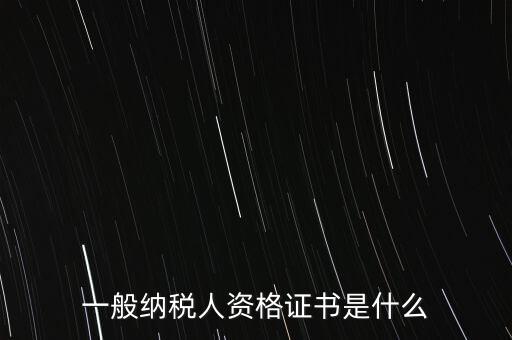 納稅資格證書(shū)是什么，一般納稅人資格證什么