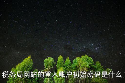 稅務局網站的登入賬戶初始密碼是什么