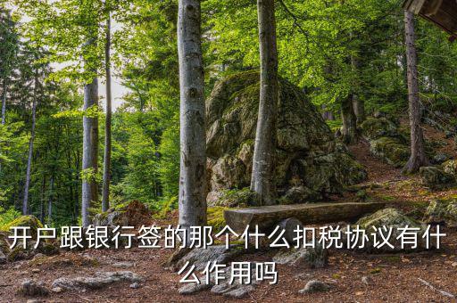 開(kāi)戶跟銀行簽的那個(gè)什么扣稅協(xié)議有什么作用嗎