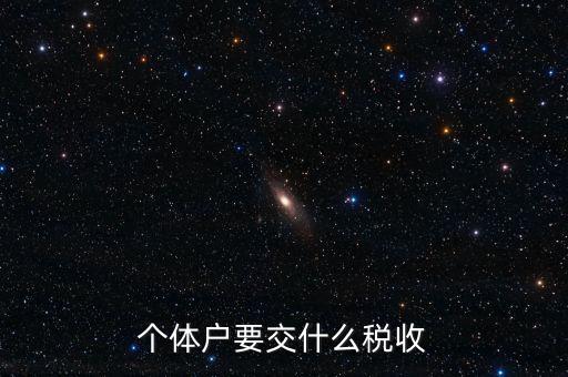 個(gè)體地稅交什么稅，個(gè)體戶要交什么稅收