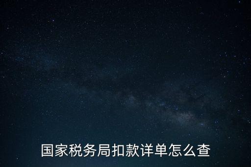 國(guó)家稅務(wù)局扣款詳單怎么查