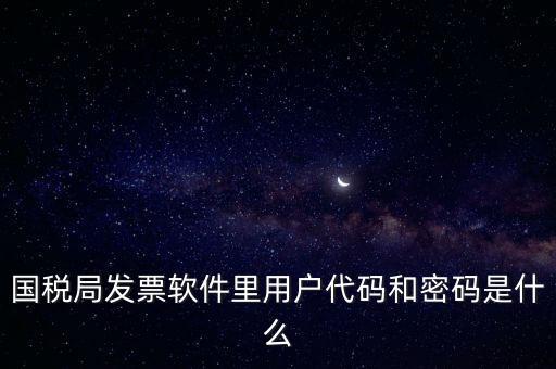 國稅局發(fā)票軟件里用戶代碼和密碼是什么