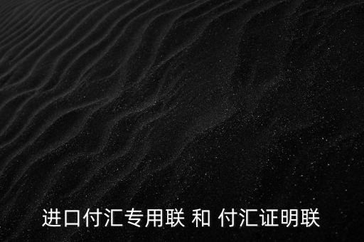 進口付匯專用聯(lián) 和 付匯證明聯(lián)