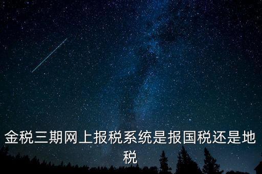用金稅三期軟件報什么稅，金稅三期網(wǎng)上報稅系統(tǒng)是報國稅還是地稅