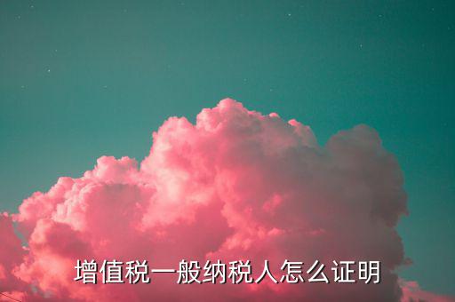 一般納稅人有什么證明，增值稅一般納稅人怎么證明