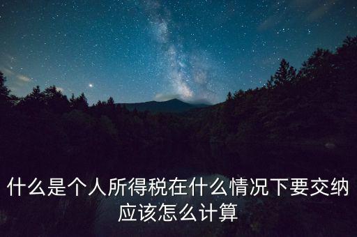 什么是個人所得稅在什么情況下要交納應(yīng)該怎么計(jì)算