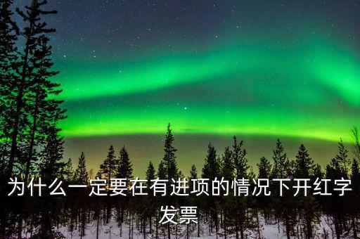 為什么一定要在有進(jìn)項的情況下開紅字發(fā)票