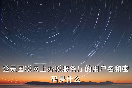 登錄國(guó)稅網(wǎng)上辦稅服務(wù)廳的用戶名和密碼是什么