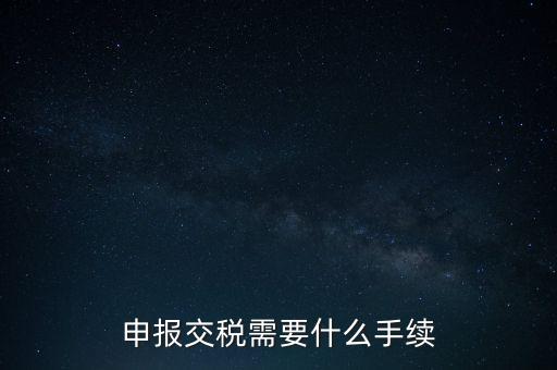 行業(yè)繳稅需要什么手續(xù)，申報交稅需要什么手續(xù)