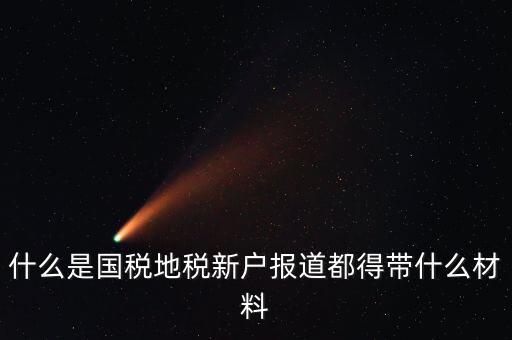 什么是國(guó)稅地稅新戶報(bào)道都得帶什么材料