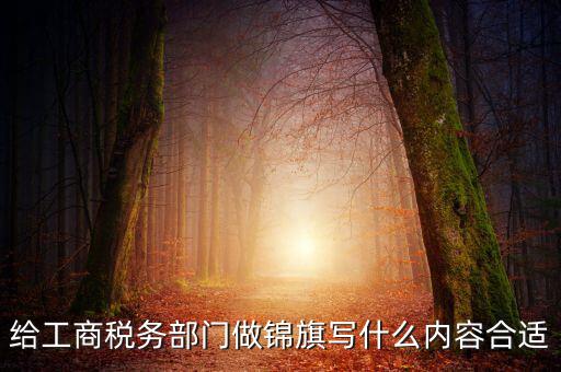 給工商稅務部門做錦旗寫什么內容合適
