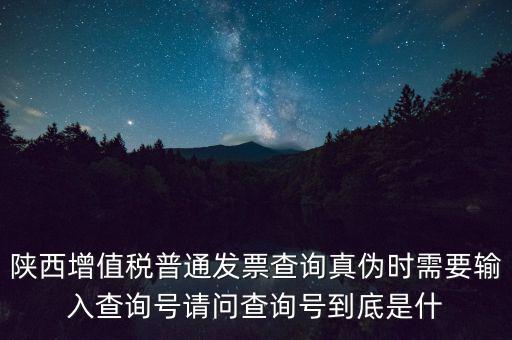 陜西增值稅普通發(fā)票查詢(xún)真?zhèn)螘r(shí)需要輸入查詢(xún)號(hào)請(qǐng)問(wèn)查詢(xún)號(hào)到底是什