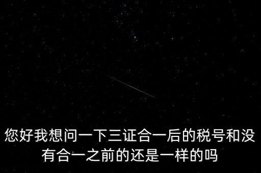 您好我想問一下三證合一后的稅號(hào)和沒有合一之前的還是一樣的嗎