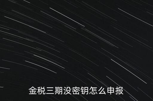 金稅三期沒密鑰怎么申報(bào)