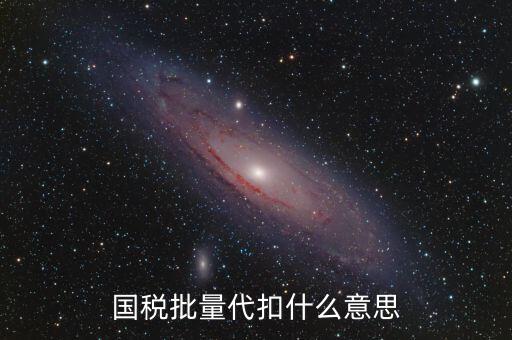 國(guó)稅批量代扣什么意思
