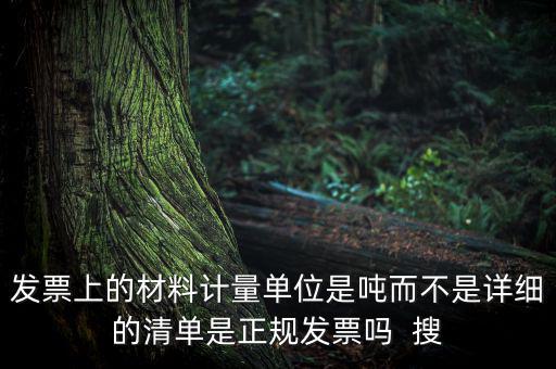 發(fā)票上的材料計量單位是噸而不是詳細的清單是正規(guī)發(fā)票嗎  搜