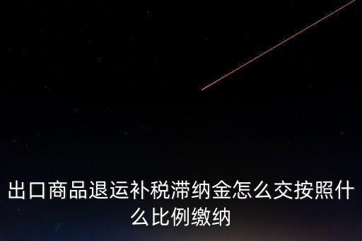 什么是退運(yùn)補(bǔ)稅，出口商品退運(yùn)補(bǔ)稅滯納金怎么交按照什么比例繳納