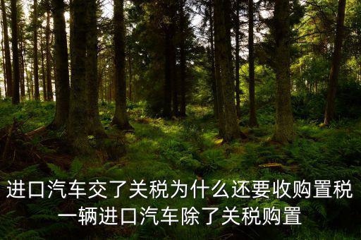 進(jìn)口汽車交了關(guān)稅為什么還要收購(gòu)置稅一輛進(jìn)口汽車除了關(guān)稅購(gòu)置