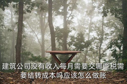 建筑公司沒(méi)有收入每月需要交哪些稅需要結(jié)轉(zhuǎn)成本嗎應(yīng)該怎么做賬
