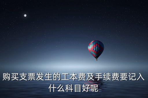 購(gòu)買(mǎi)支票發(fā)生的工本費(fèi)及手續(xù)費(fèi)要記入什么科目好呢