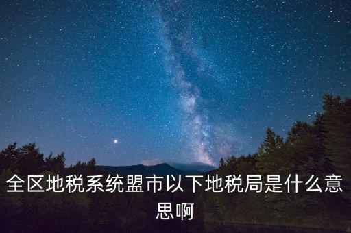 片區(qū)稅務(wù)分局是什么意思，全區(qū)地稅系統(tǒng)盟市以下地稅局是什么意思啊