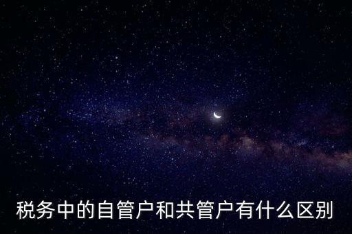 稅務(wù)中的自管戶(hù)和共管戶(hù)有什么區(qū)別
