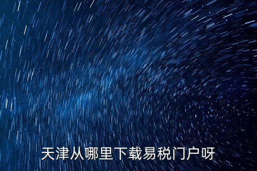 天津市地稅需下載什么地方，天津從哪里下載易稅門戶呀