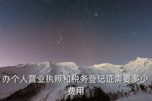 辦個人營業(yè)執(zhí)照和稅務(wù)登記證需要多少費用