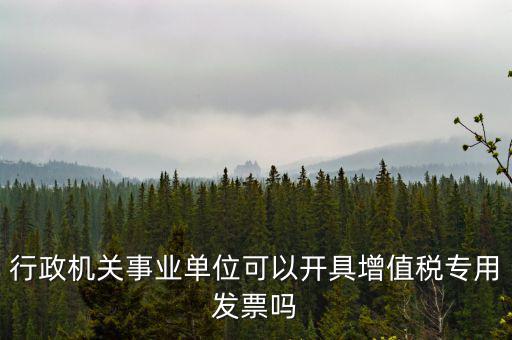 行政機(jī)關(guān)事業(yè)單位可以開(kāi)具增值稅專(zhuān)用發(fā)票嗎