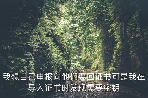 報(bào)稅為什么要用到密鑰，我想自己申報(bào)向他們要回證書可是我在導(dǎo)入證書時(shí)發(fā)現(xiàn)需要密鑰