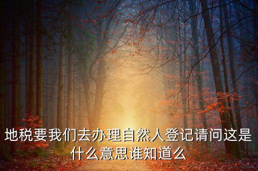 自然人登記是什么意思，變更自然人登記申請是什么意思