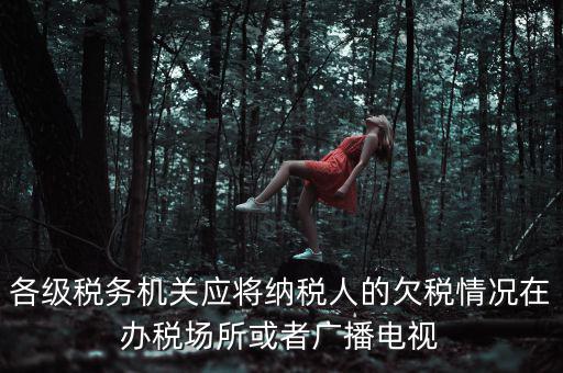 各級稅務機關應將納稅人的欠稅情況在辦稅場所或者廣播電視