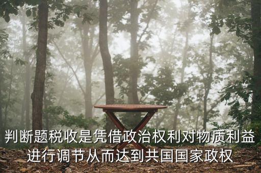判斷題稅收是憑借政治權(quán)利對(duì)物質(zhì)利益進(jìn)行調(diào)節(jié)從而達(dá)到共國(guó)國(guó)家政權(quán)