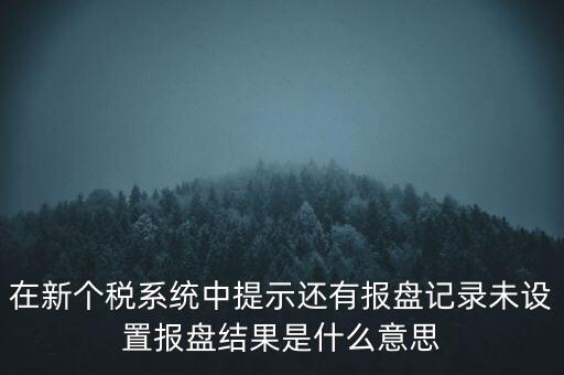 在新個稅系統(tǒng)中提示還有報盤記錄未設置報盤結果是什么意思