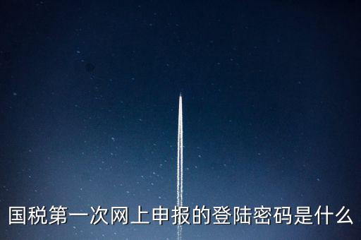 所得稅清算登陸密碼是什么，國稅第一次網(wǎng)上申報的登陸密碼是什么
