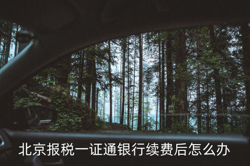 北京稅務(wù)一證通是什么，北京 辦理一證通年費什么時候交
