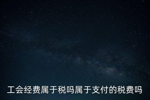工會經費屬于稅嗎屬于支付的稅費嗎