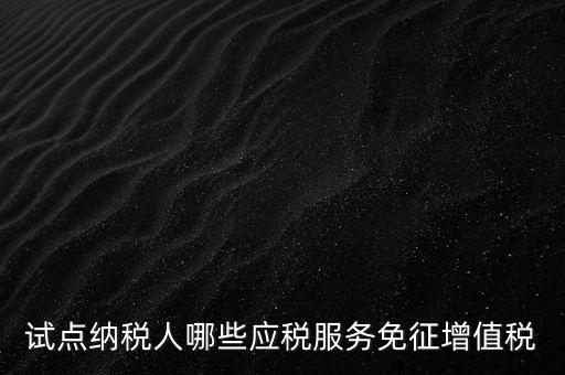試點(diǎn)納稅人哪些應(yīng)稅服務(wù)免征增值稅