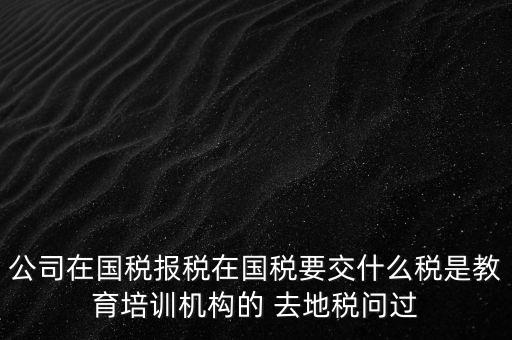 公司在國(guó)稅報(bào)稅在國(guó)稅要交什么稅是教育培訓(xùn)機(jī)構(gòu)的 去地稅問過