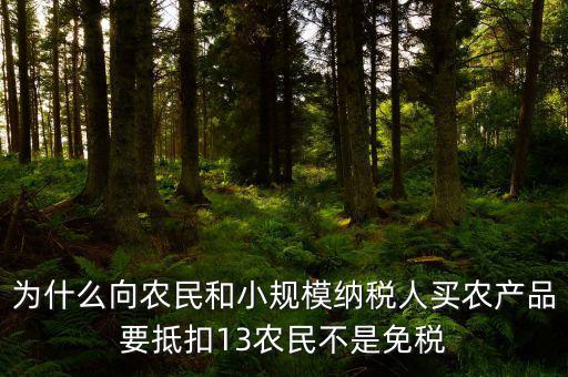 農產品為什么要扣除，為什么向農民和小規(guī)模納稅人買農產品要抵扣13農民不是免稅