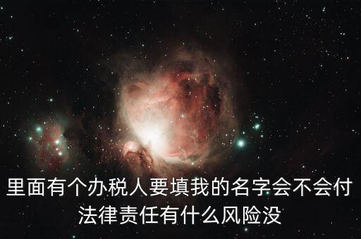 里面有個辦稅人要填我的名字會不會付法律責(zé)任有什么風(fēng)險沒