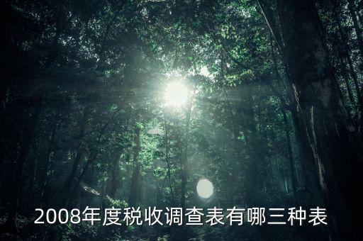 2008年度稅收調(diào)查表有哪三種表