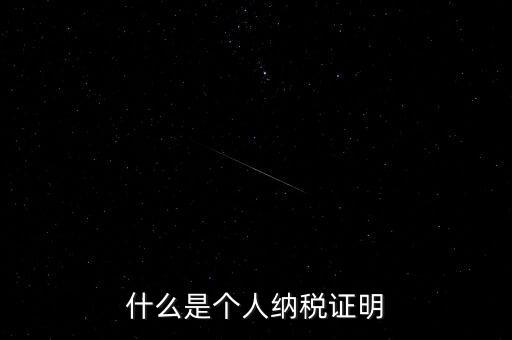 個稅完稅證明是什么，什么是個人納稅證明