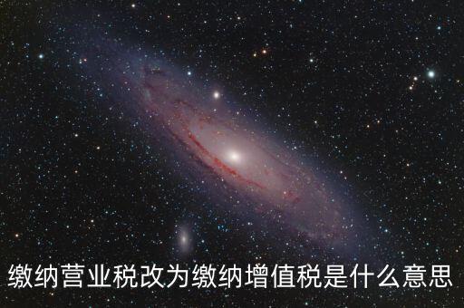 繳納營(yíng)業(yè)稅改為繳納增值稅是什么意思
