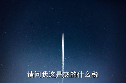 請(qǐng)問我這是交的什么稅