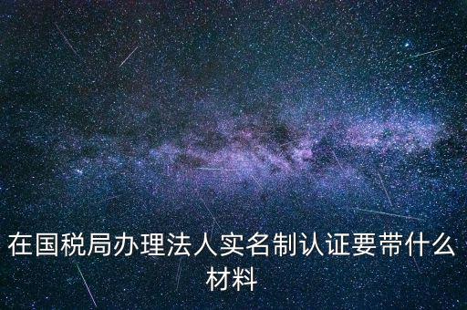 在國稅局辦理法人實名制認(rèn)證要帶什么材料