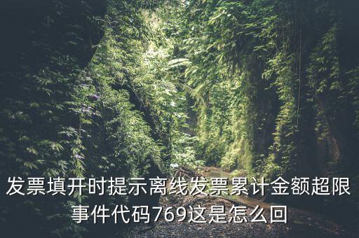 發(fā)票填開時提示離線發(fā)票累計金額超限事件代碼769這是怎么回